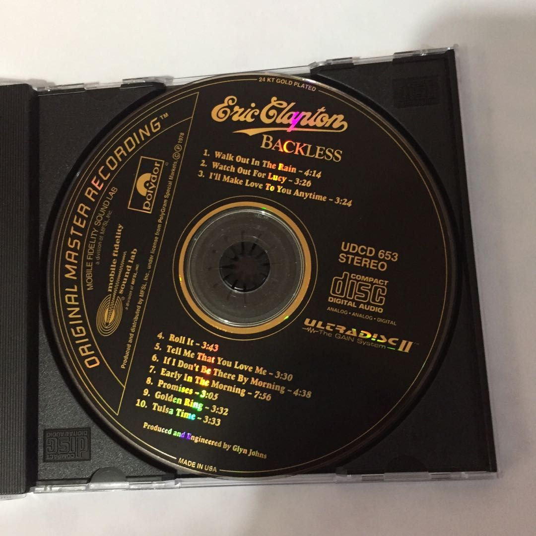 Eric Clapton Backless Mobile Fidelity MFSL gold CD 美版金碟, 興趣