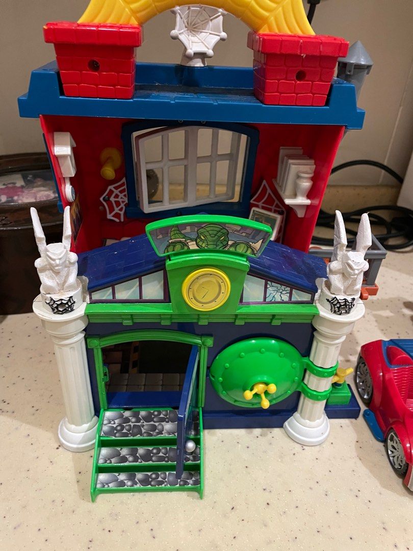 FISHER PRICE IMAGINEXT SPIDERMAN BANK HEIST + VEHICLES, Hobbies & Toys,  Toys & Games on Carousell