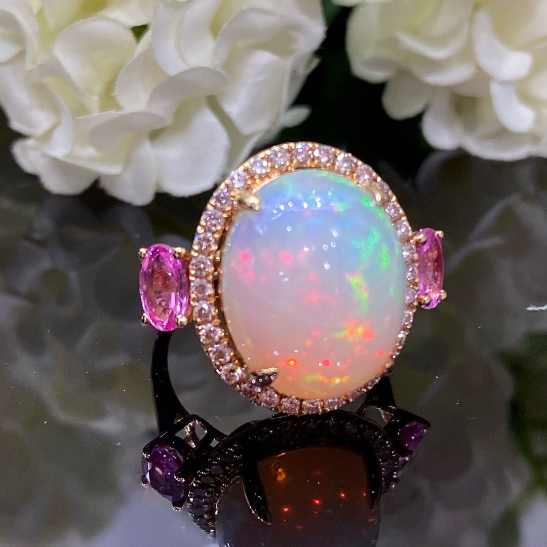 Genuine opal rings sales