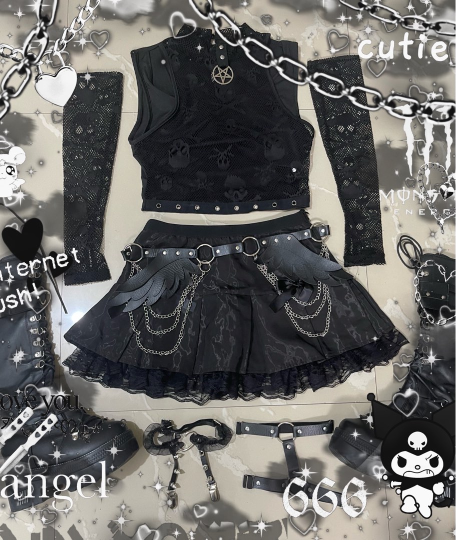GOTH ALTERNATIVE SET by Yoursblack, Women's Fashion, Dresses & Sets ...