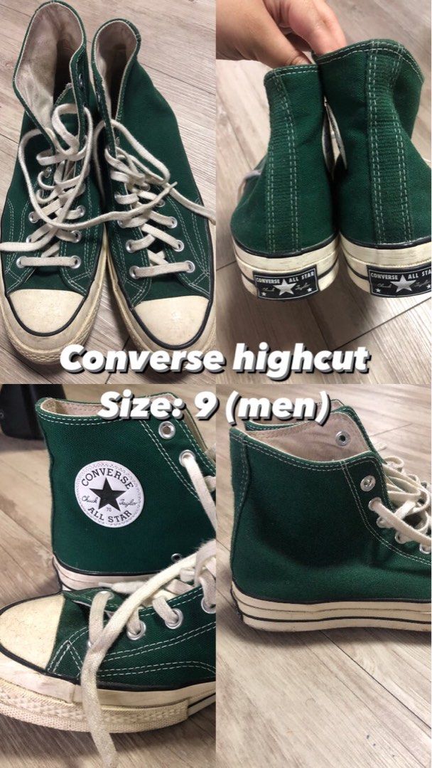 Mens green on sale converse high tops