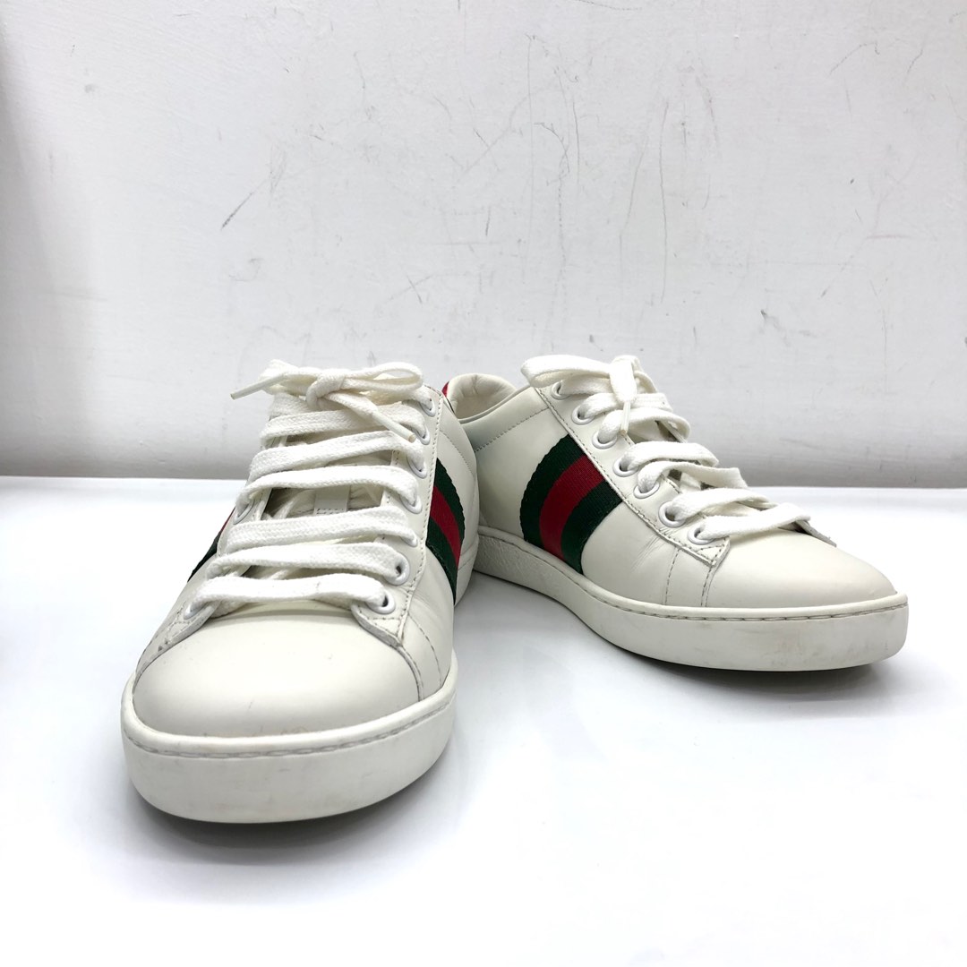 GUCCI 431942 WHITE ACE WOMEN 34.5 SNEAKERS