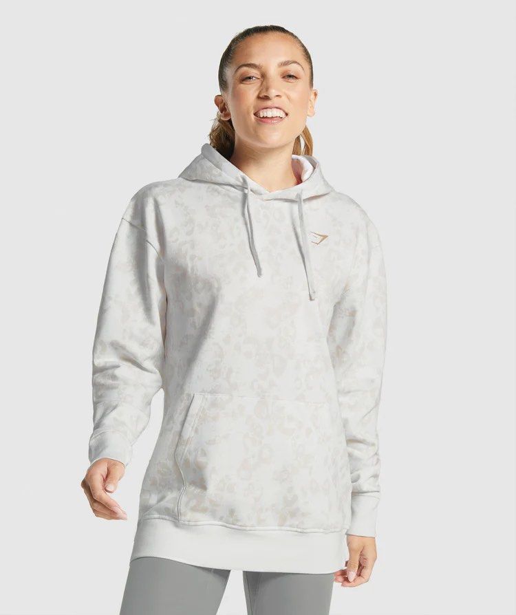 Gymshark Animal Graphic Hoodie White Cream Size S Women s