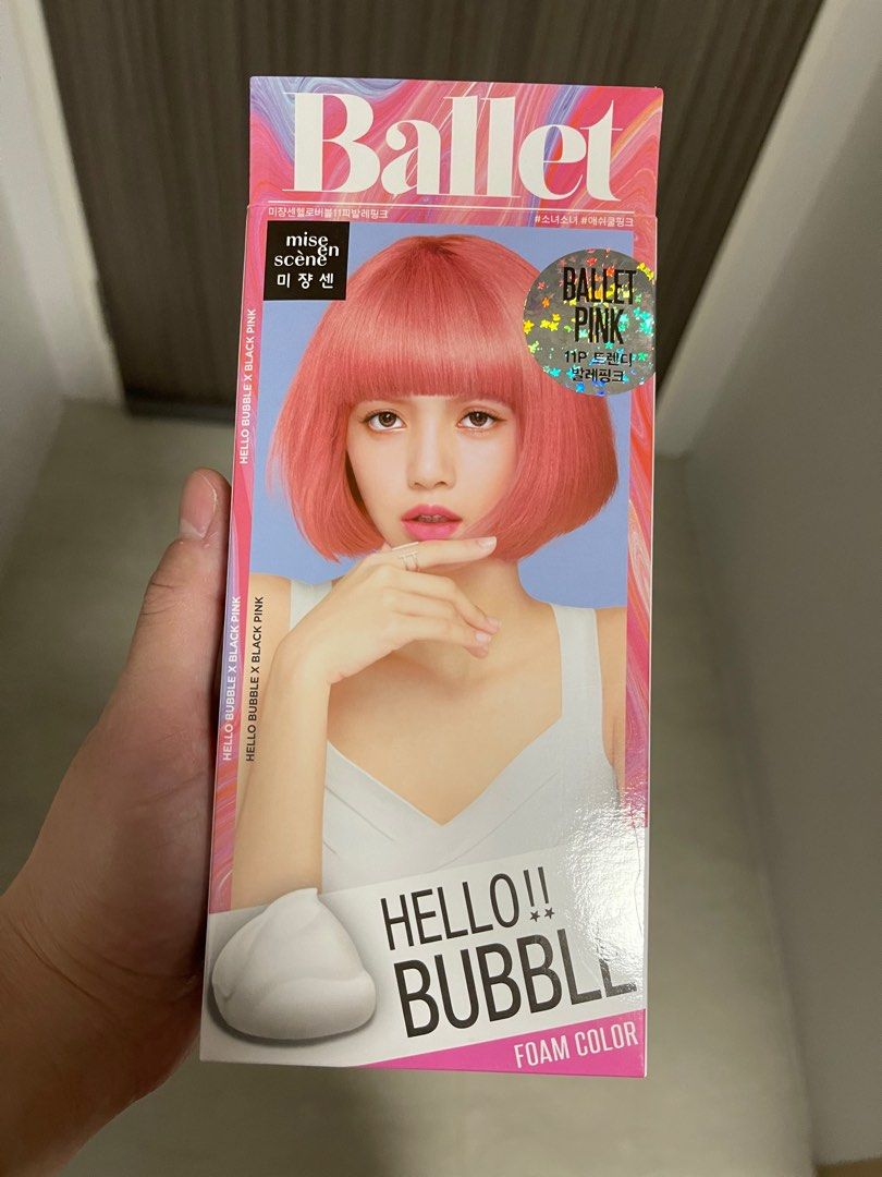 Hello bubble mise en scene ballet pink hair dye colour korea, Beauty