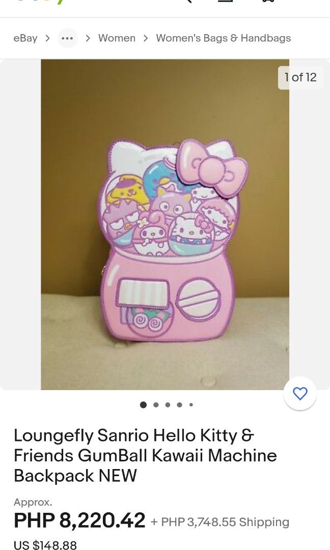 Hello Kitty Loungefly Gumball Machine Backpack, Women's Fashion, Bags