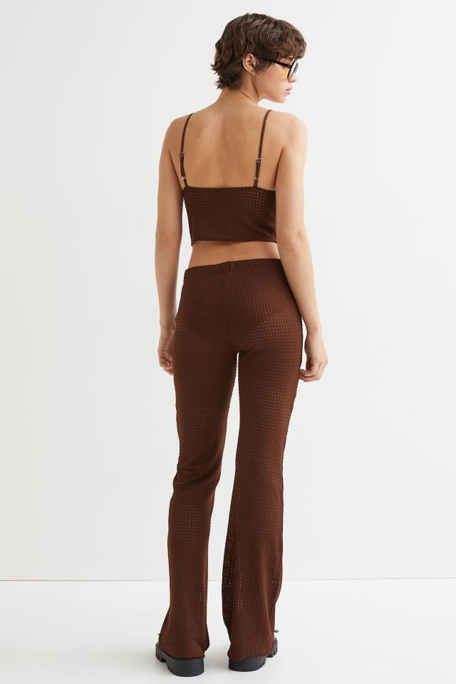 H M Dark Brown Crochet look Pants Women s Fashion Bottoms Other