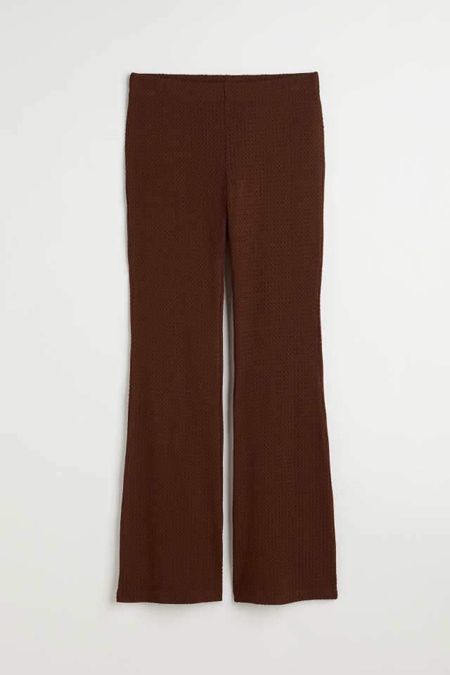 H&M Dark Brown Crochet-look Pants, Women's Fashion, Bottoms, Other Bottoms  on Carousell