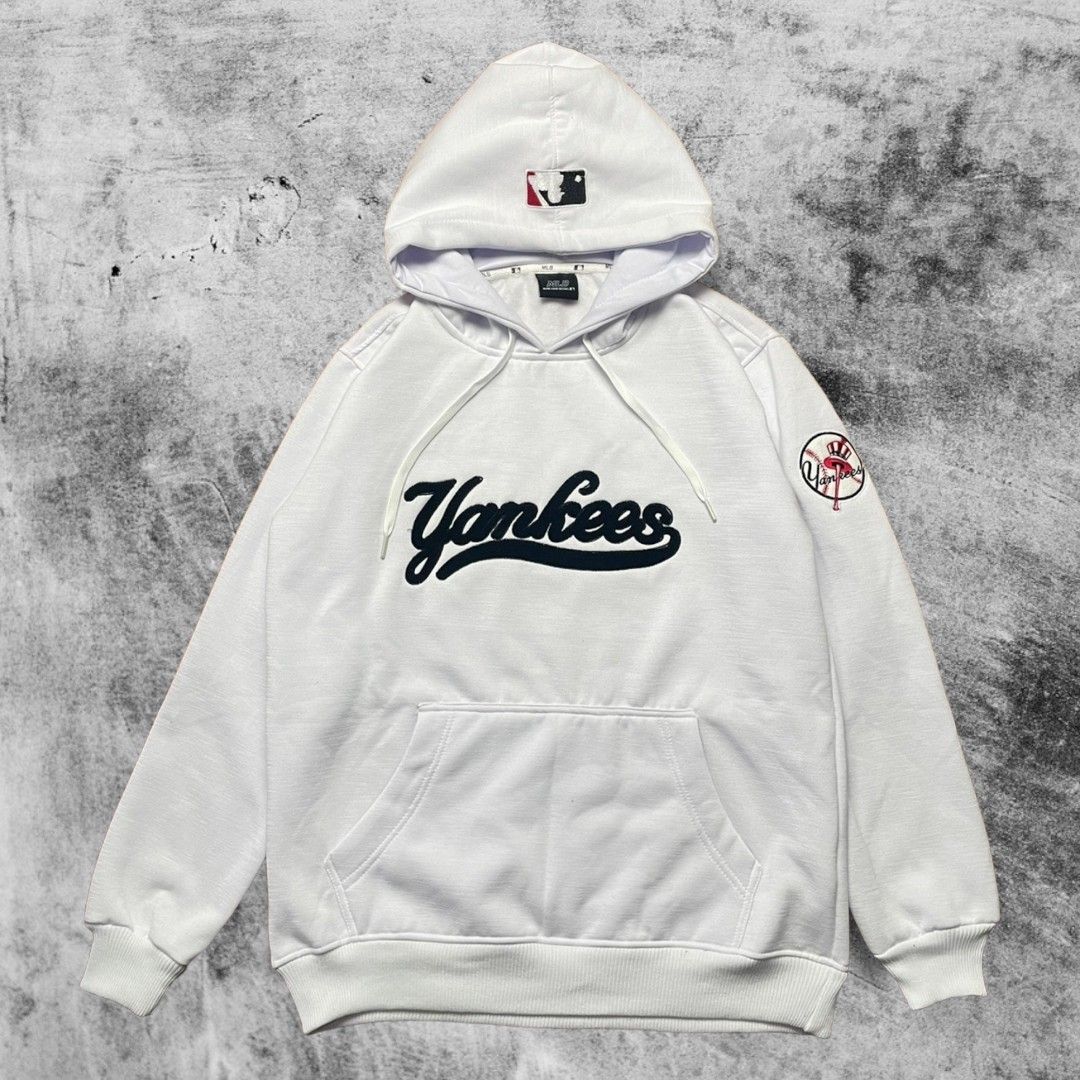 Sweater Hoodie MLB Mitchell & Ness Yankees Putih