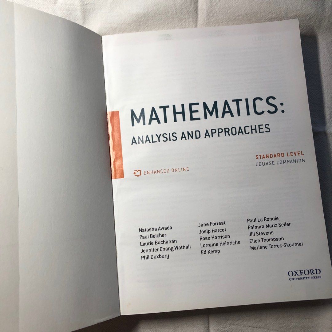 Ib mathematics analysis and approaches sl course book oxford