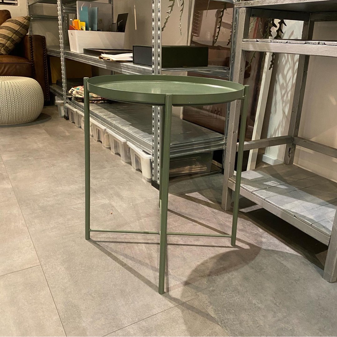 Ikea green gladom tray coffee side table, Furniture & Home Living