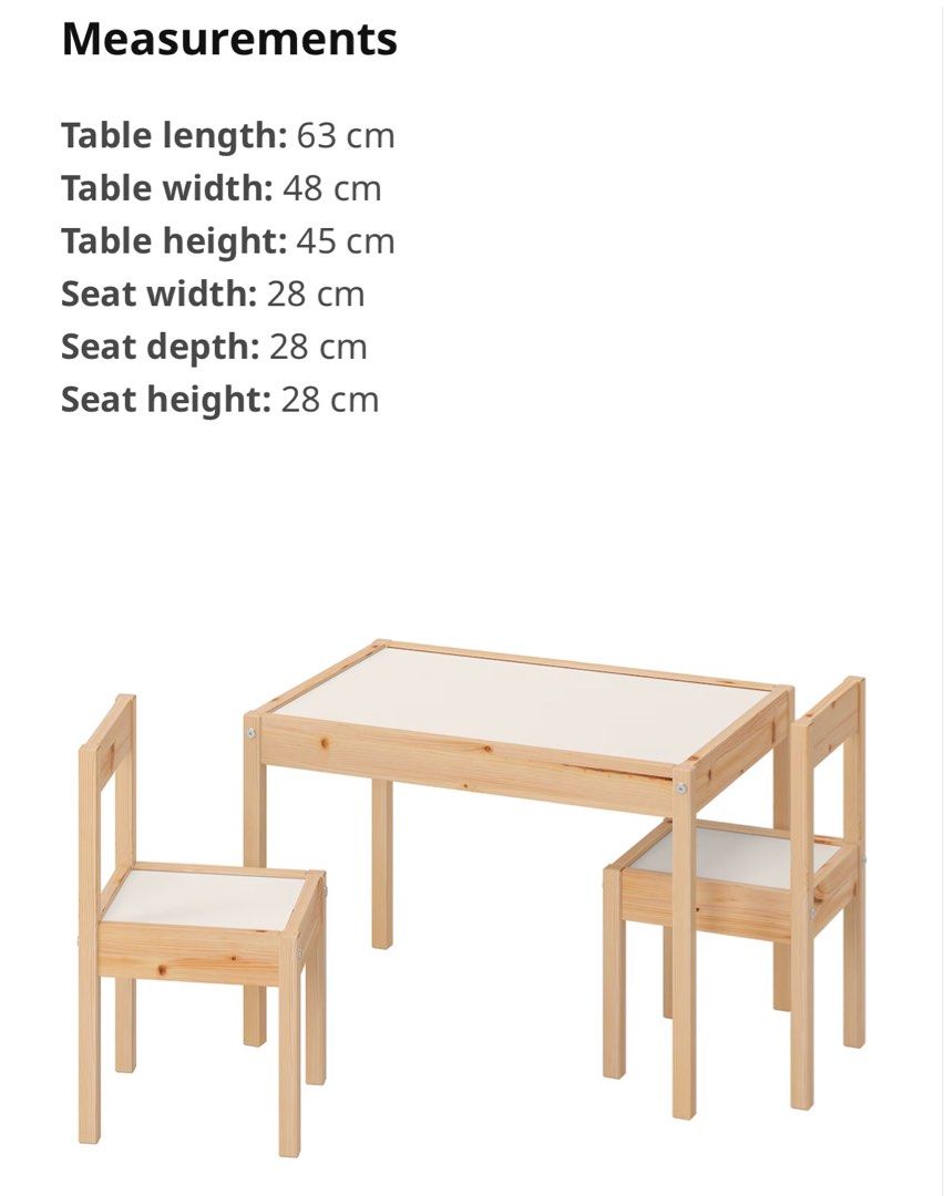 IKEA LATT Kids Table with 2 chairs, Furniture & Home Living, Furniture