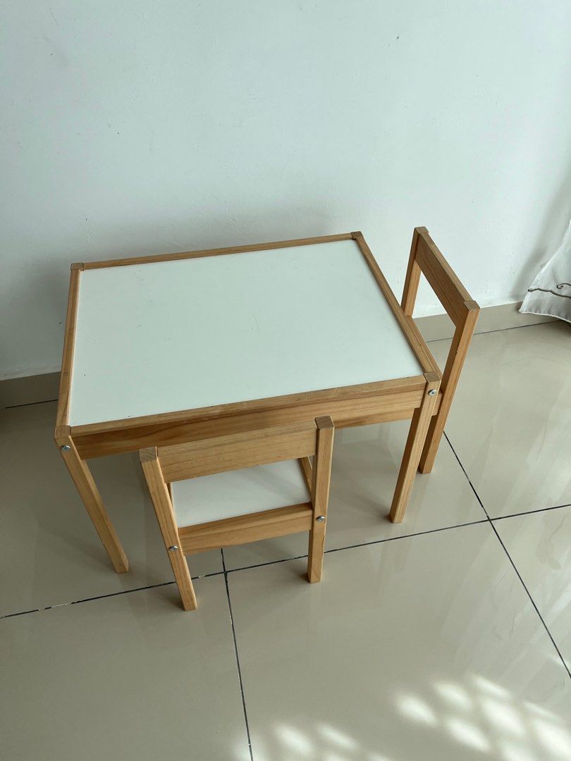 IKEA LATT Kids Table with 2 chairs, Furniture & Home Living, Furniture