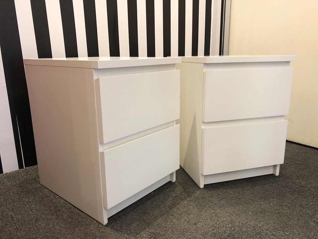Ikea MALM bedside drawers (IN PAIR), Furniture & Home Living, Furniture,  Tables & Sets on Carousell