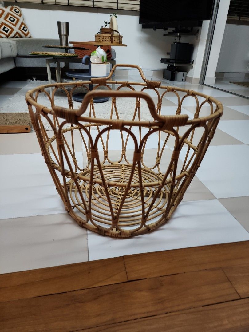 Ikea rattan basket, Furniture & Home Living, Home Improvement