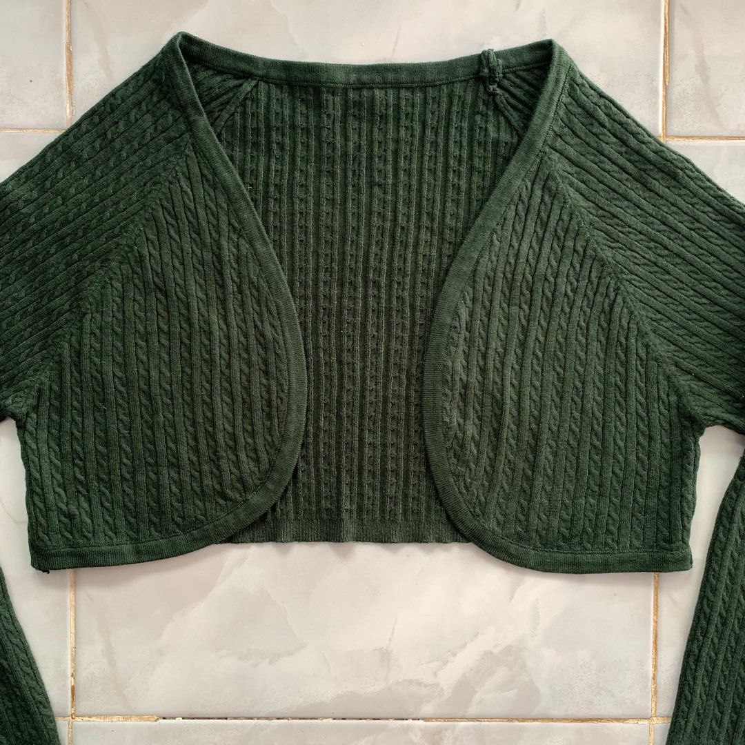 Kelly Green Cardigan Bolero, Fesyen Wanita, Pakaian Wanita, Baju Luaran di  Carousell
