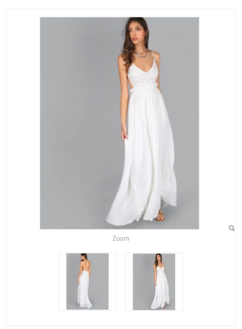 Lace Overlay backless pleated maxi dress