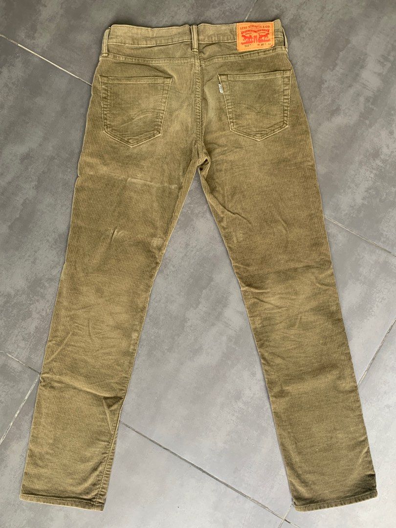 Levi's 511 Corduroy Green, Men's Fashion, Bottoms, Jeans on Carousell