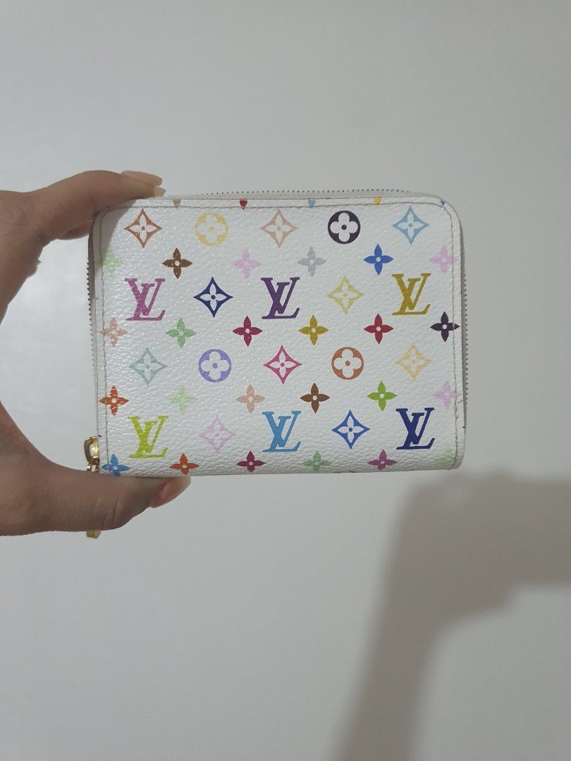 Takashi Murakami x Louis Vuitton White Monogram Multicolore Zippy Coin Purse