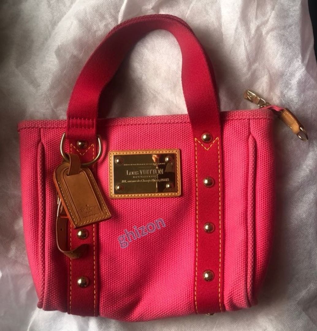 Authentic Louis Vuitton Pink Antigua Cabas PM Bag, Luxury, Bags & Wallets  on Carousell