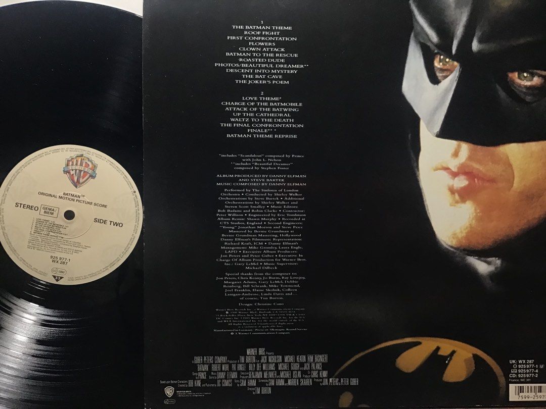 LP Batman OST - Danny Elfman OOP 1989 VINYL RECORD Anubis 80s Soundtrack  Piring Hitam, Hobbies & Toys, Music & Media, Vinyls on Carousell