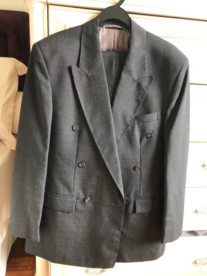 Mens double 2024 breasted wool suits