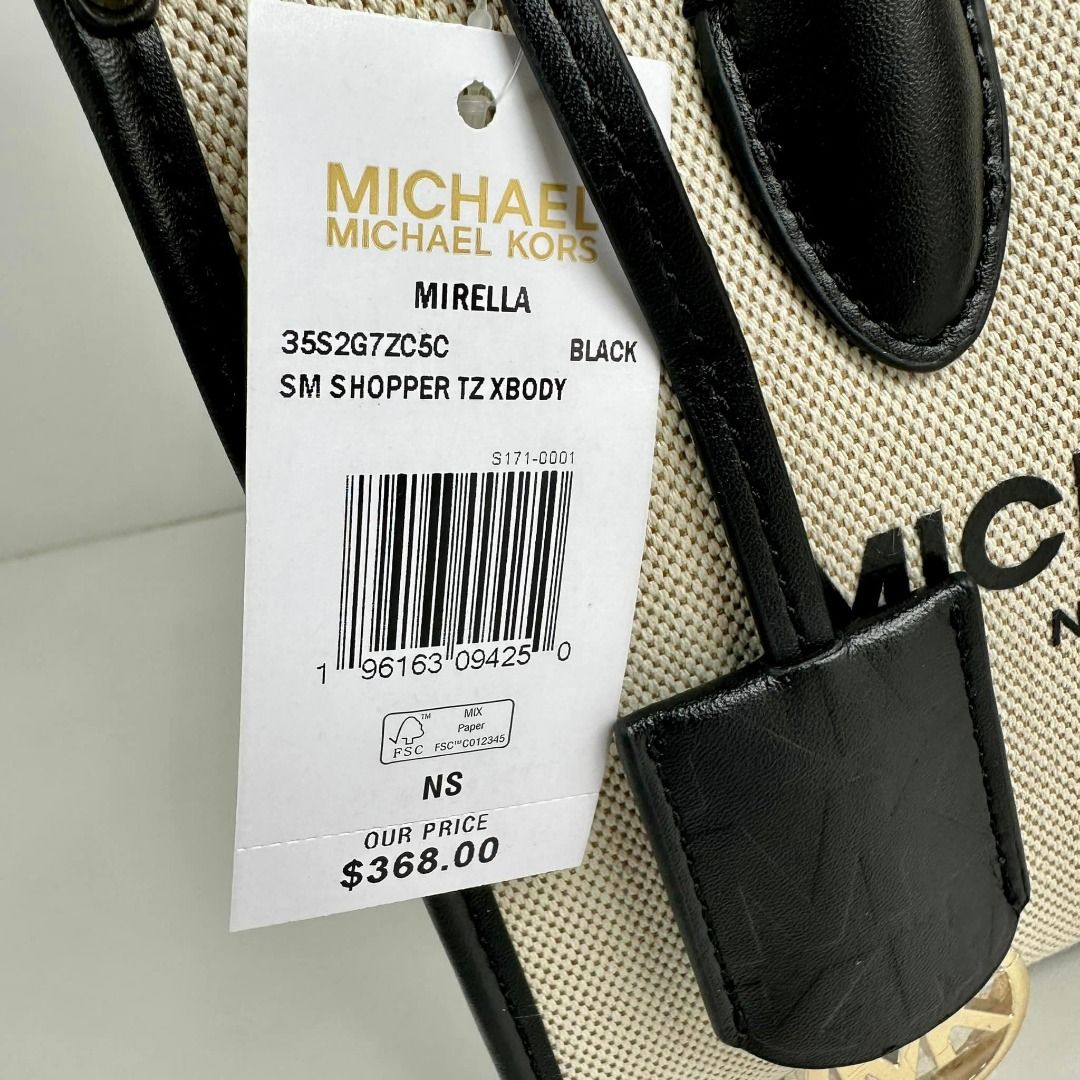 Michael Kors 35S2G7ZC5C Mirella Small Shopper Crossbody Black