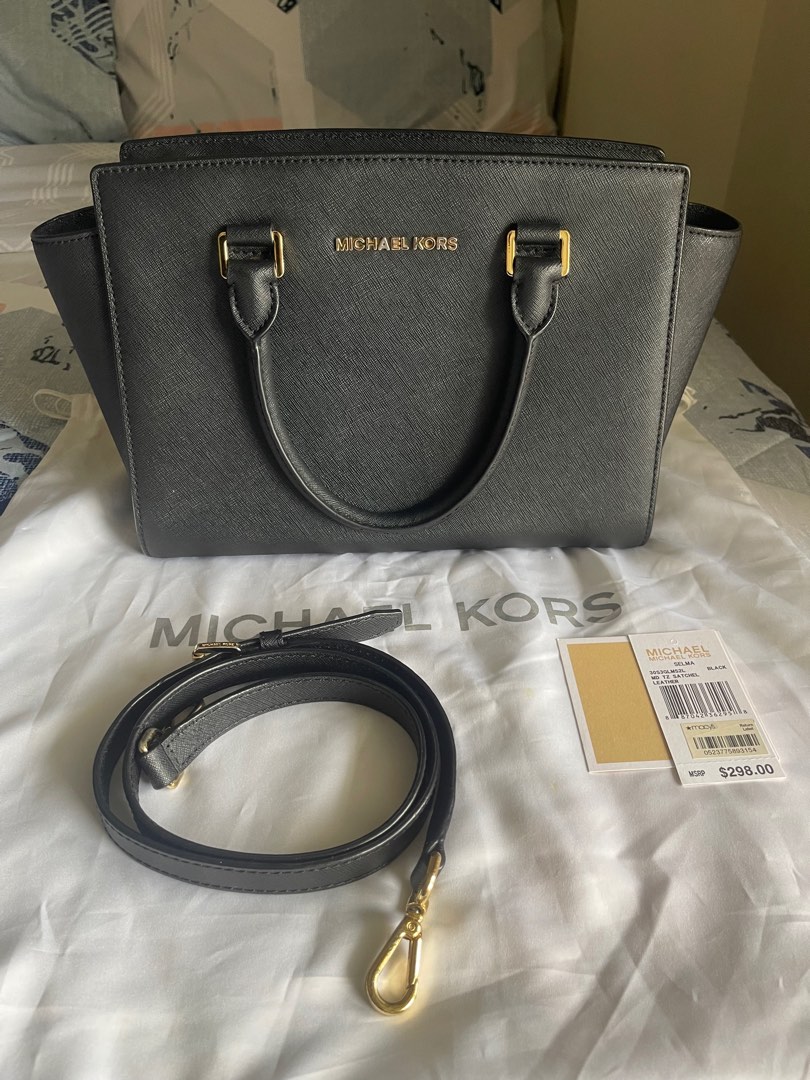 MICHAEL Michael Kors Selma Satchel, Black, Medium 