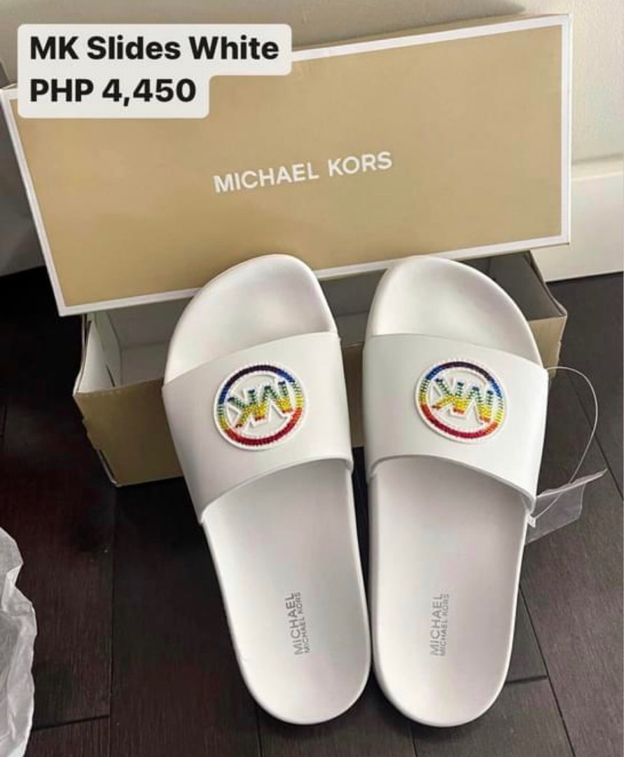 Michael Kors Slides White Women s Fashion Footwear Flats