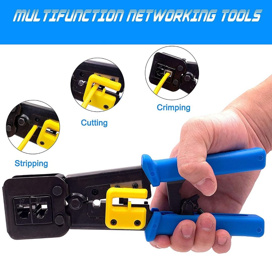 MTHKLO Crimp Tool Pass Tool for Network Wire Crimping Regular and End ...