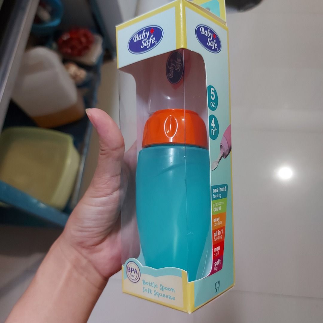 New Baby safe bottle spoon soft squeeze