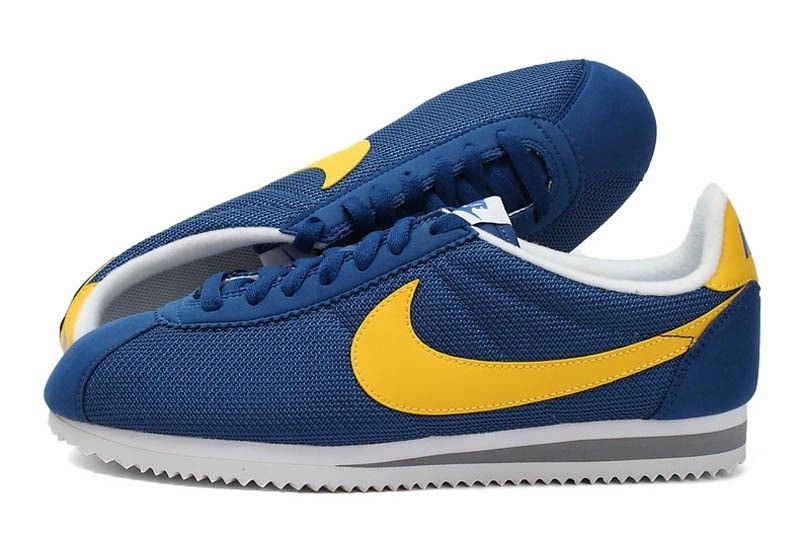 Nike cortez store shoes blue yellow