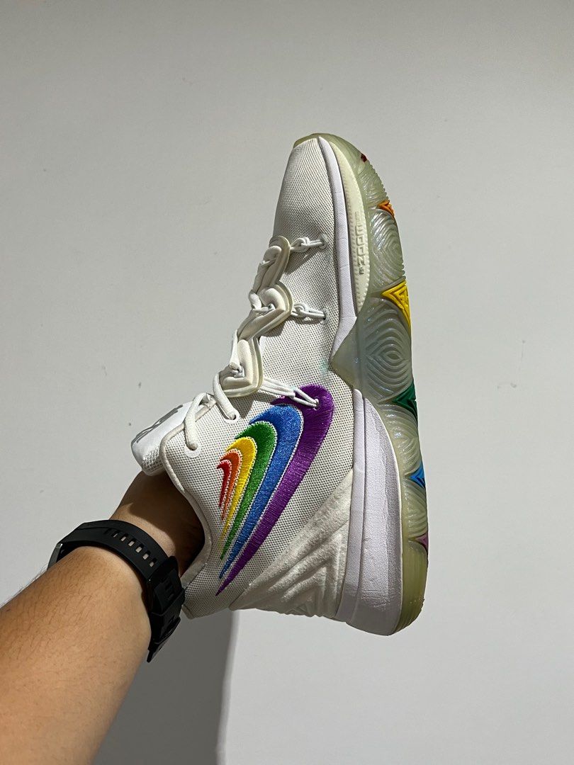 kyrie 5 white rainbow