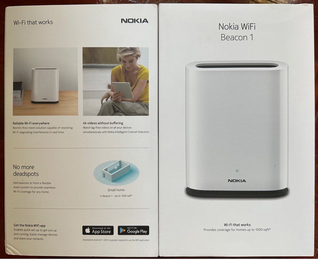 Nokia WiFi Beacon 1 mesh router, Computers & Tech, Parts & Accessories ...