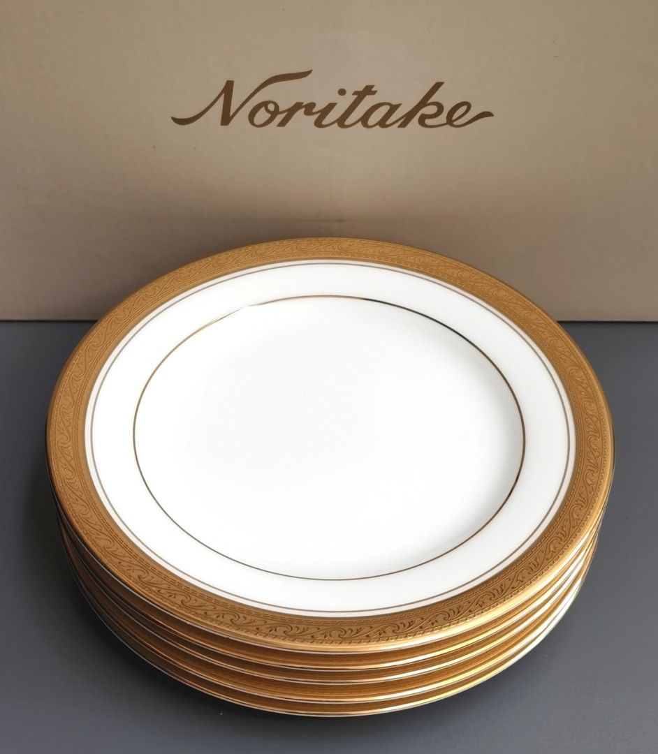 Noritake 5 Pieces Legendary Crestwood Gold 4167 Butter Plate in Original Box