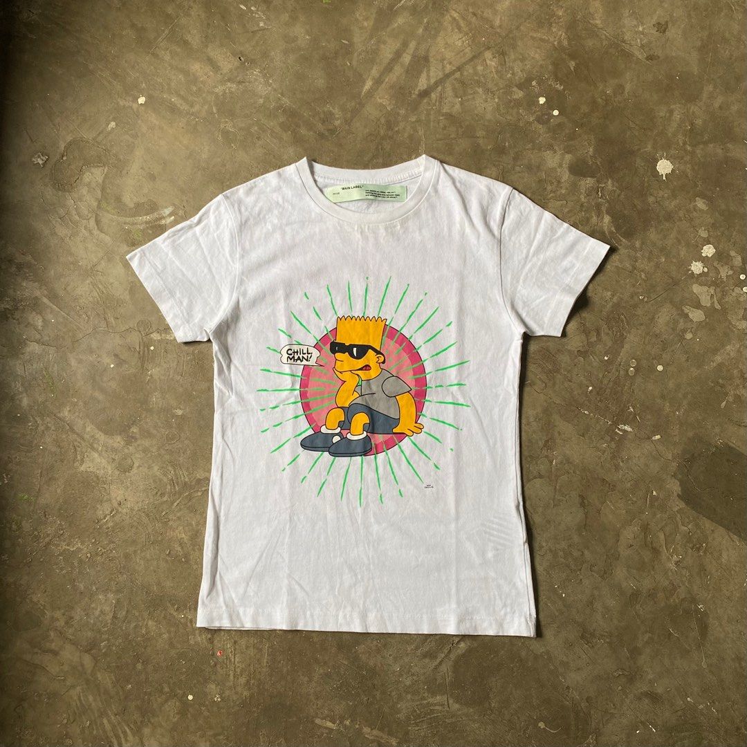 Offwhite Bart Diagonal Glasses Skinny Tee Men s Fashion Tops