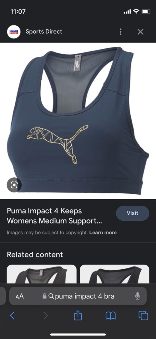 Puma, Impact 4 Keeps Womens Medium Support Sports Bra