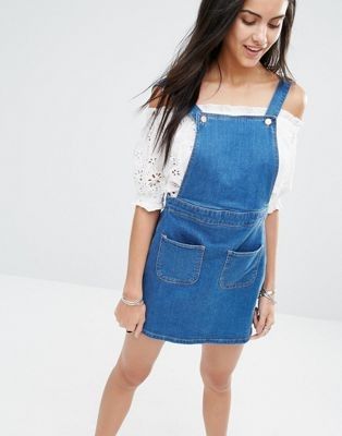 River Island Denim Pinafore Dress Women s Fashion Dresses Sets Dresses on Carousell