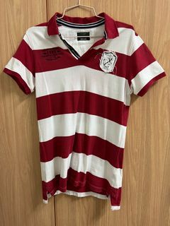 Sacoor Brothers Red/White Polo Shirt (Size S)