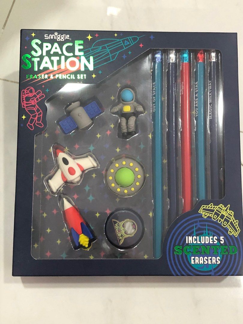 Smiggle eraser & pencil set, Hobbies & Toys, Stationery & Craft