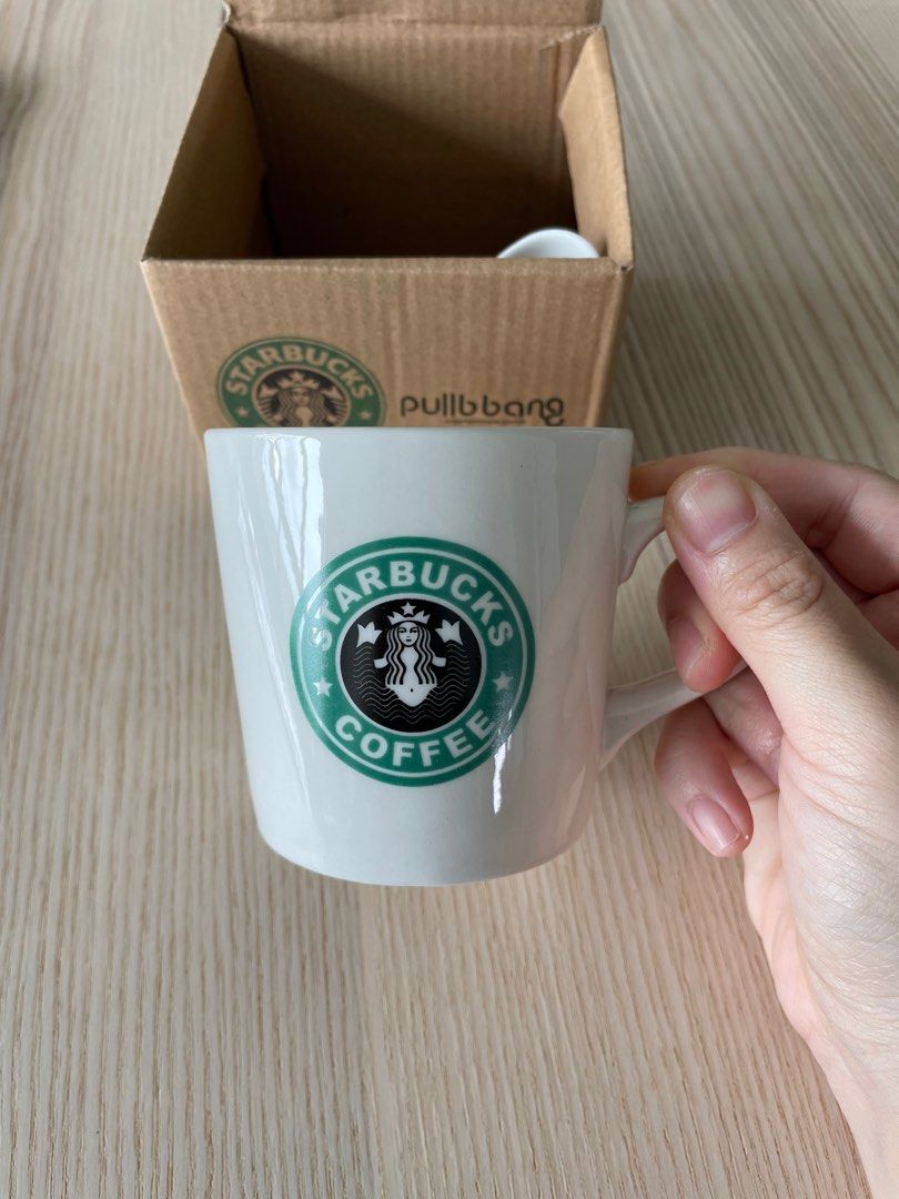 200ML Mini Starbucks Cup Ceramic Coffee Cups With Spoon Couple Mugs  Children Milk Mug Gift Products Retail Packing Box