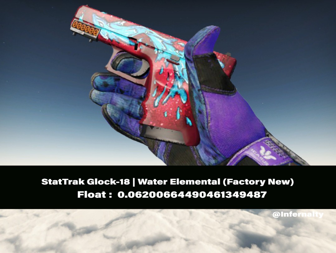 StatTrak Glock18 Water Elemental FN CSGO SKINS KNIVES, Video Gaming, Gaming Accessories, In
