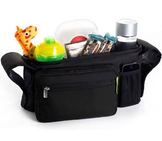 Stroller Organizer with insulated cup holders, zippered pockets, mesh bag and detachable pouch