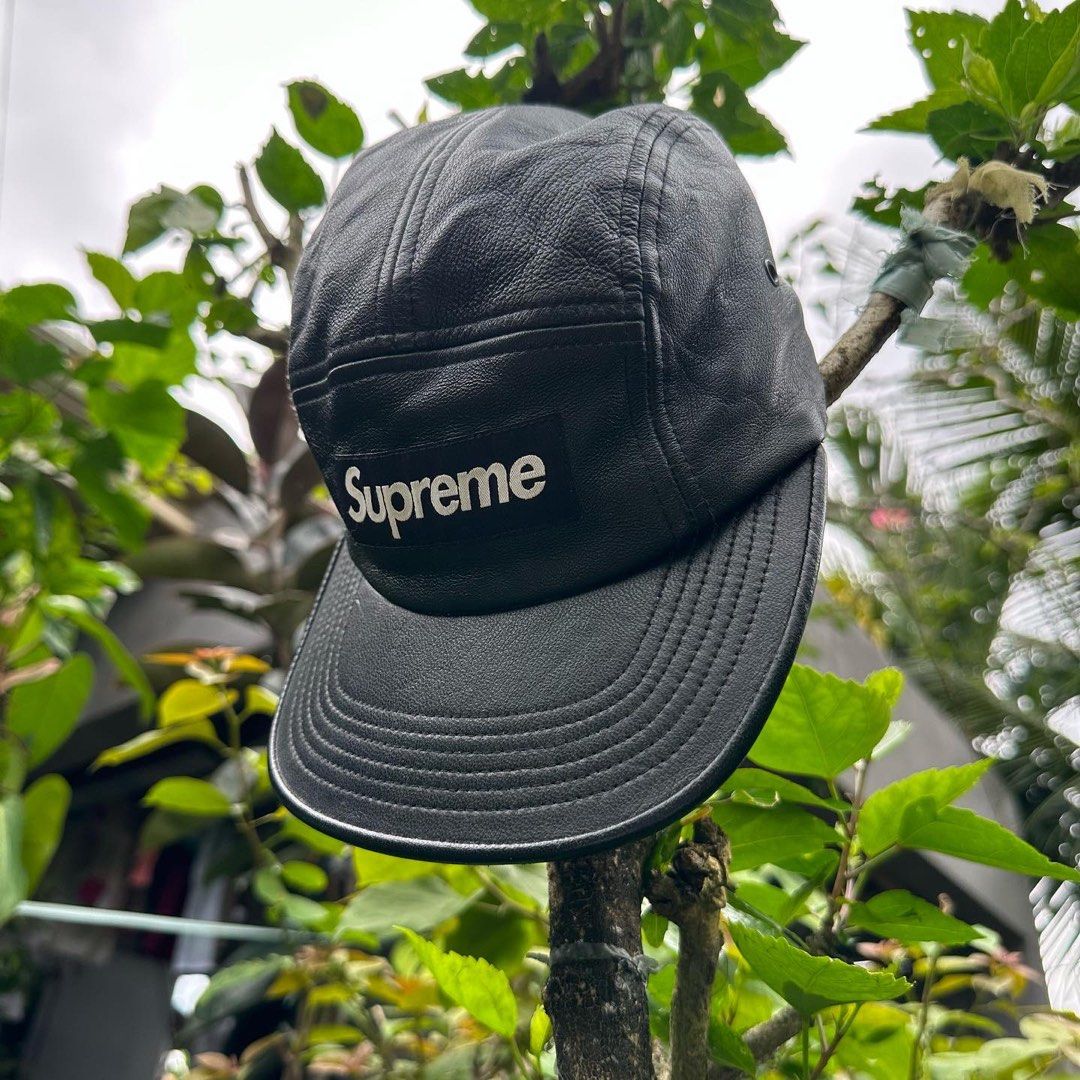 Supreme Leather Camp Cap