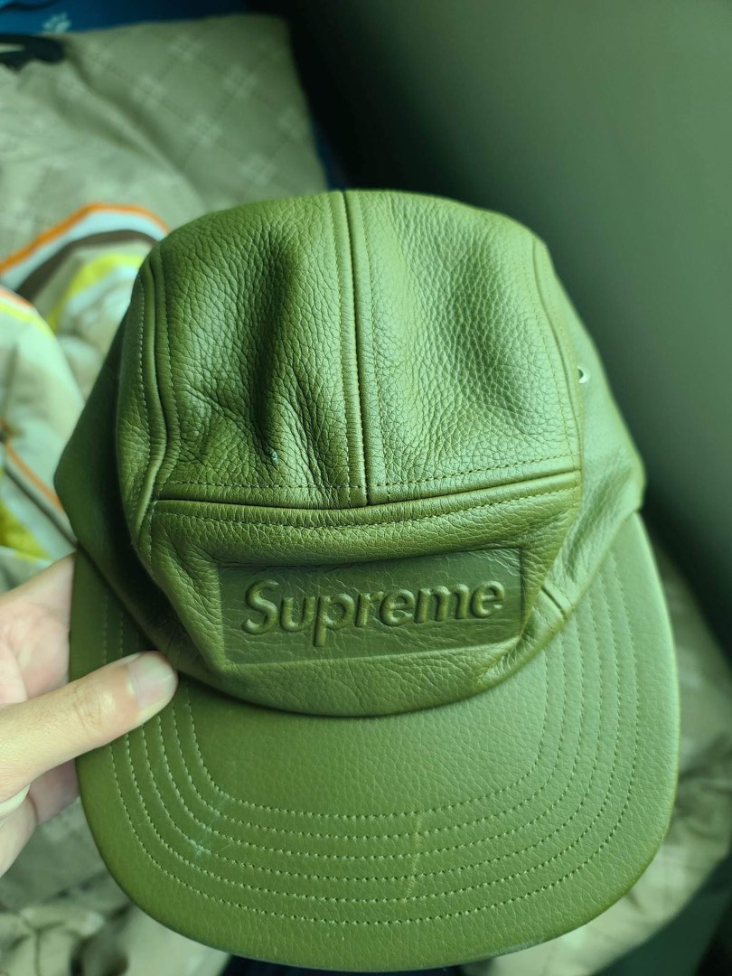 Supreme Pebbled Leather Camp Cap, Men's Fashion, Watches ...
