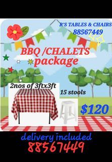 Tables and chairs rental