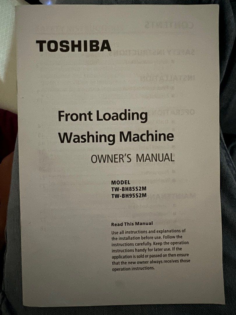 Toshiba washing machine 8.5kg, TV & Home Appliances, Washing Machines