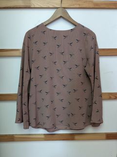 Unbranded Light Brown Swallow Prints Blouse