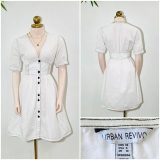 Urban Revivo Soft Denim White Dress