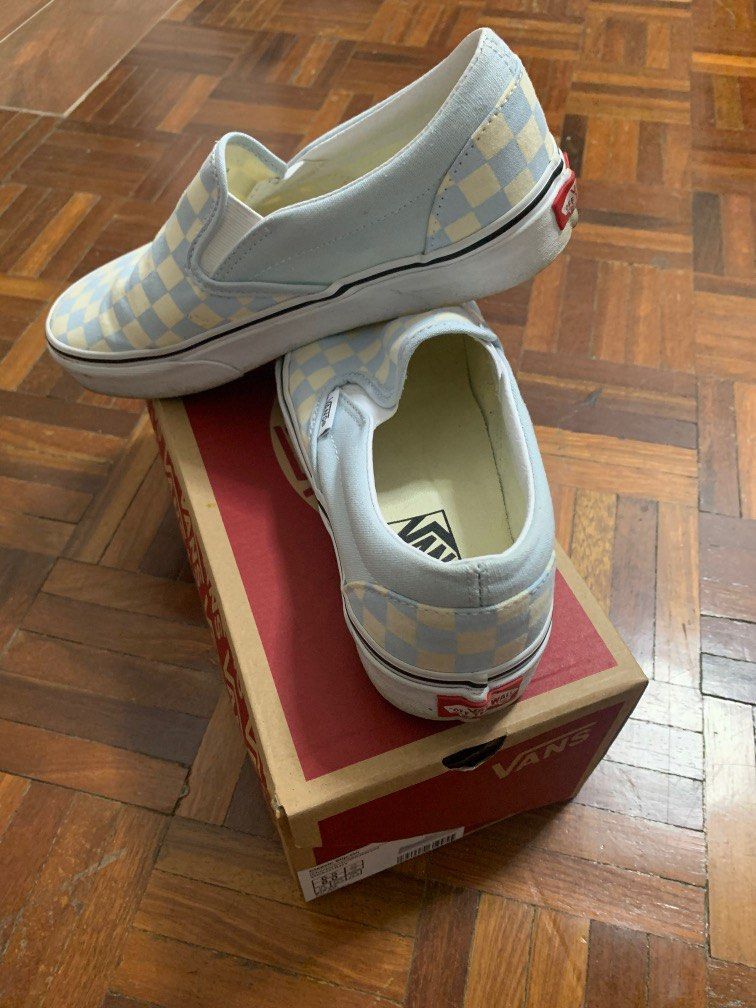 Baby blue checkerboard online vans