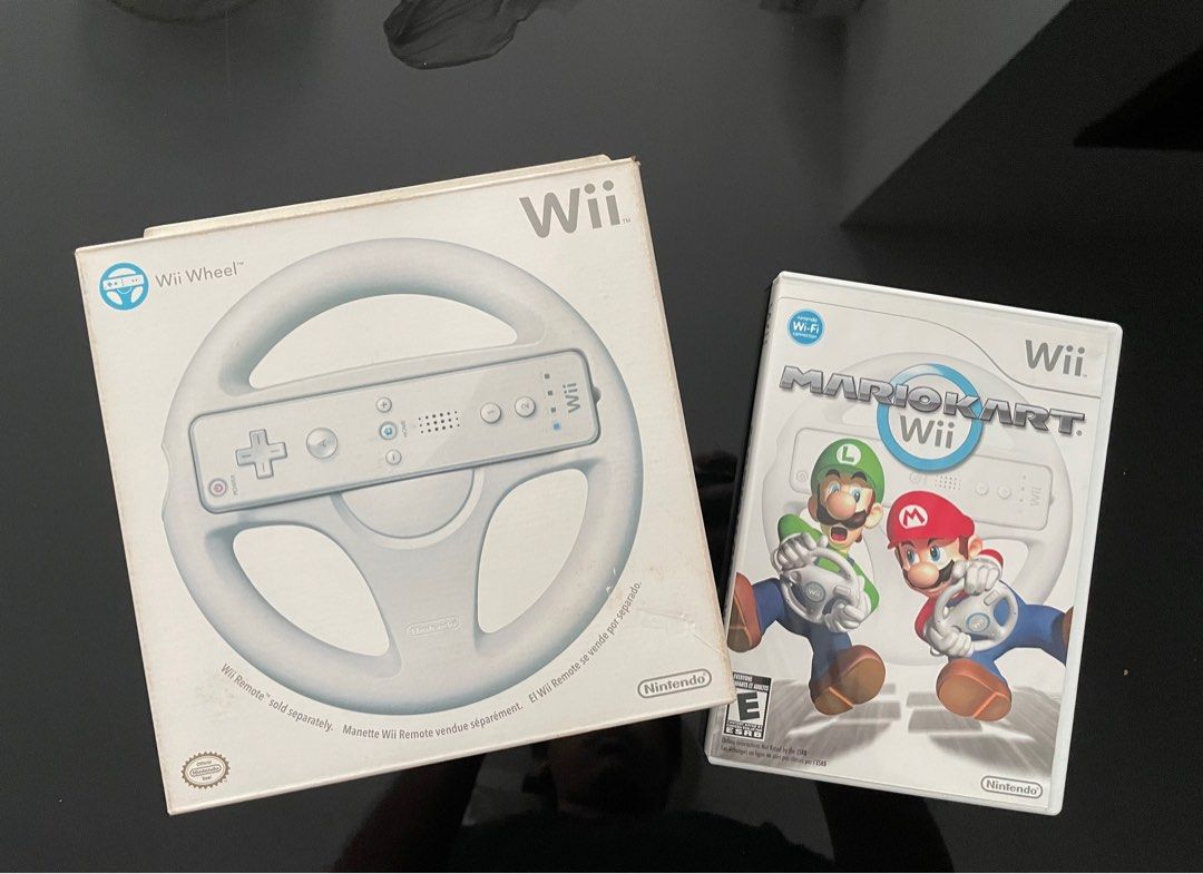 Wii Wheel & Mario Kart Game, Video Gaming, Video Games, Nintendo on
